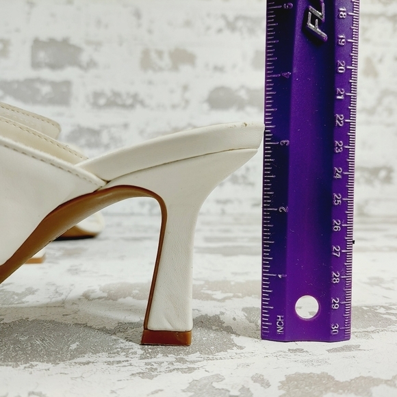 Open Edit Edquincy White Slip On Summer Heeled Sandals O353 - Picture 9 of 13